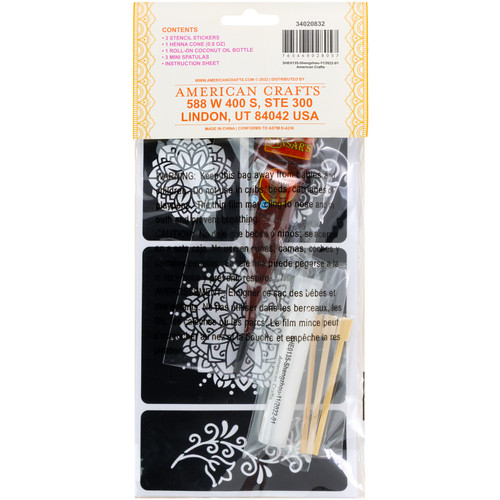 3 Pack - Craft Around The World Indian Henna Mendala-Makes 15 - 34020832