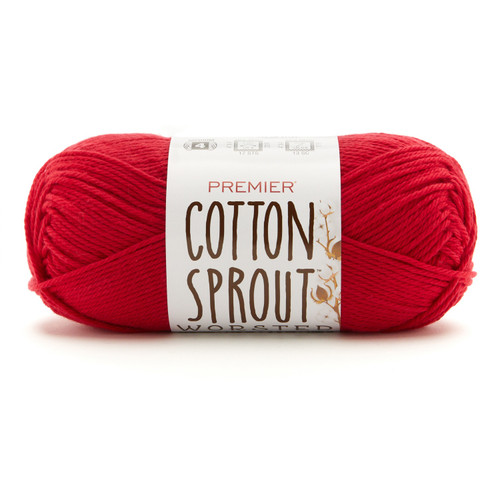 3 Pack - Premier Yarns Cotton Sprout Worsted Yarn-Red - 2101-02 - 840166822128