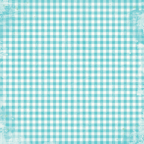 25 Pack Simple Vintage Life In Bloom Double-Sided Cardstock 12"X12"-Teal Gingham SVL12-19723