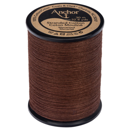 6 Pack Anchor 6-Strand Embroidery Floss Spool 32.8yd-Coffee Dark 4736-0360 - 073650064494