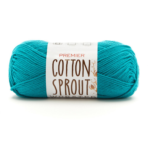 3 Pack - Premier Yarns Cotton Sprout Worsted Yarn-Teal - 2101-14 - 840166822241 3 Pack - Premier Yarns Cotton Sprout Worsted Yarn-Teal - 2101-14 - 840166822241
