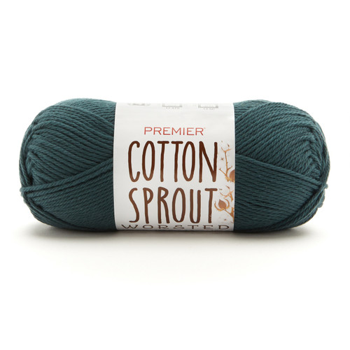 3 Pack - Premier Yarns Cotton Sprout Worsted Yarn-Hunter Green - 2101-12 - 840166822227