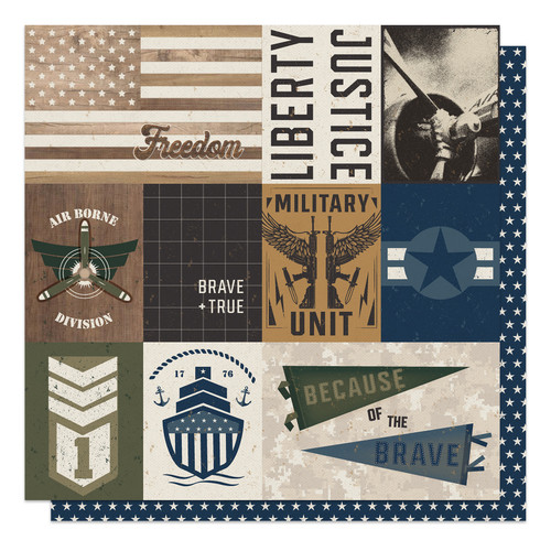25 Pack The Brave Double-Sided Cardstock 12"X12"-The Brave -PBRV12-3859 - 709388338599