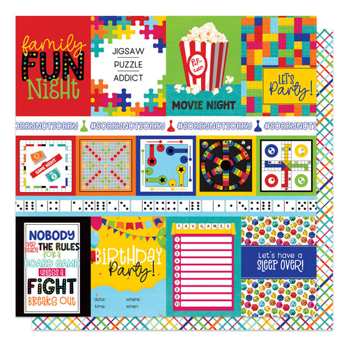 25 Pack Family Fun Night Double-Sided Cardstock 12"X12"-Game Rules -PFFN12-3866 - 709388338667