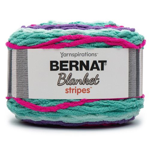 2 Pack Bernat Blanket Stripes Yarn-Aqua Violet 161276-76054 - 057355457713