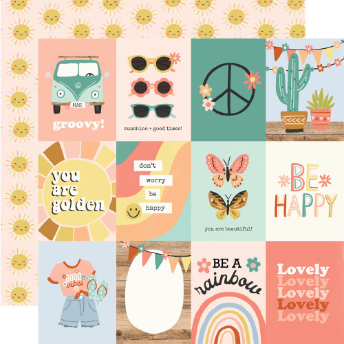 25 Pack Boho Sunshine Double-Sided Cardstock 12"X12"-3"X4" Elements BSU12-19911 - 810112381528