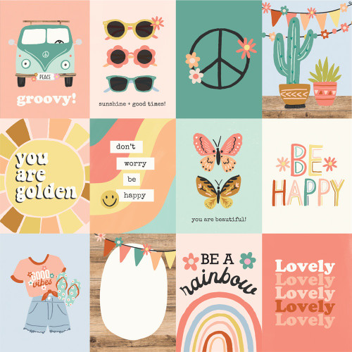 25 Pack Boho Sunshine Double-Sided Cardstock 12"X12"-3"X4" Elements BSU12-19911