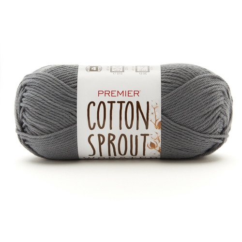 3 Pack Premier Yarns Cotton Sprout Worsted Solid Yarn-Gray -2101-31 - 840166822418