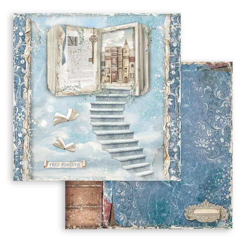 2 Pack Stamperia Double-Sided Paper Pad 8"X8" 10/Pkg-Vintage Library, 10 Designs/1 Each SBBS80