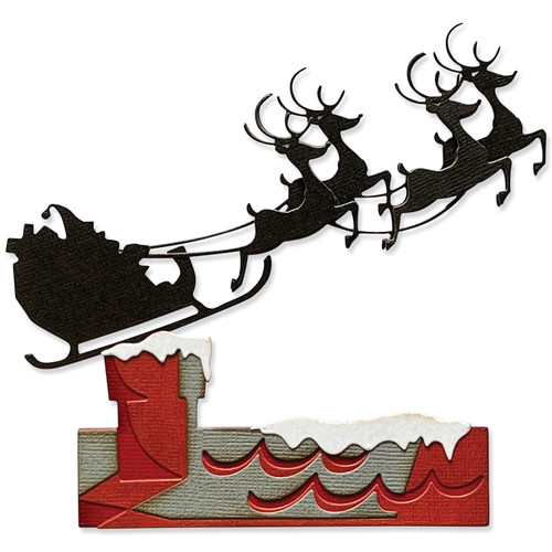 Sizzix Thinlits Dies By Tim Holtz 8/Pkg-Reindeer Sleigh 666337