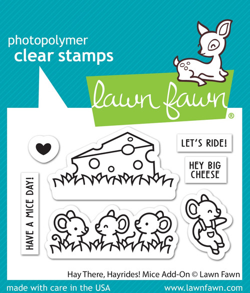 3 Pack Lawn Fawn Clear Stamp Set-Hay There, Hayrides! Mice Add-On LF3215 - 789554579797