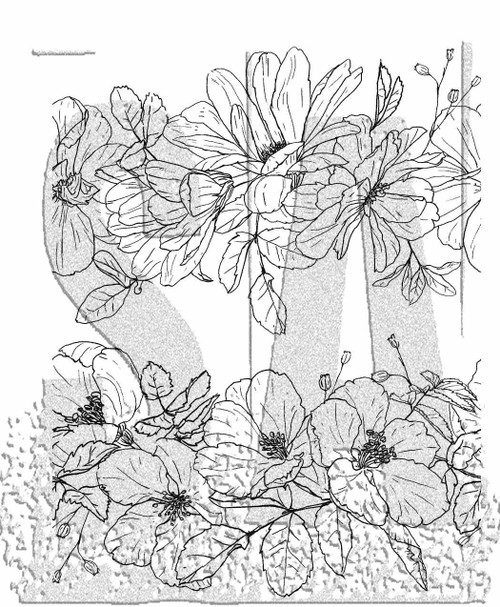 Tim Holtz Cling Stamps 7"X8.5"-Floral Trims CMS461 - 691835443904