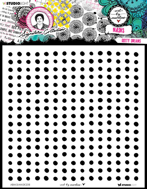Art By Marlene Signature Collection 7.87"X7.87" Stencil-Nr. 208, Dotty Dreams - MASK208 - 8713943142769