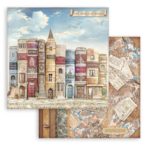 Stamperia Double-Sided Paper Pad 8"X8" 10/Pkg-Vintage Library, 10 Designs/1 Each SBBS80
