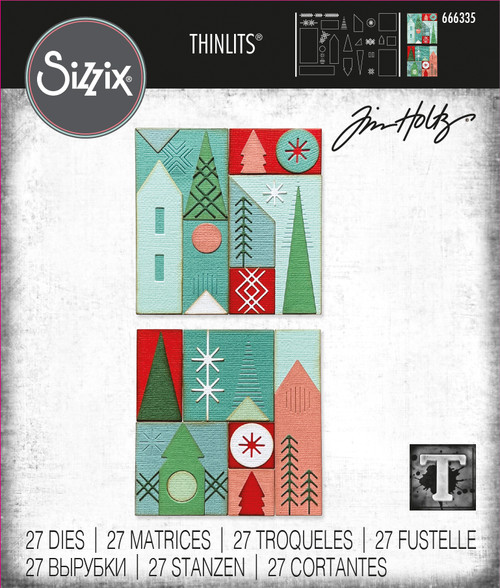 Sizzix Thinlits Dies By Tim Holtz 27/Pkg-Holiday Blocks 666335 - 630454285960