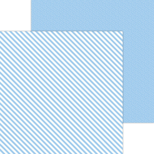 25 Pack Doodlebug Petite Prints Candy Stripe/Sprinkles Cardstock 12"-Bubble Blue DPPSS12-8083 - 842715080836