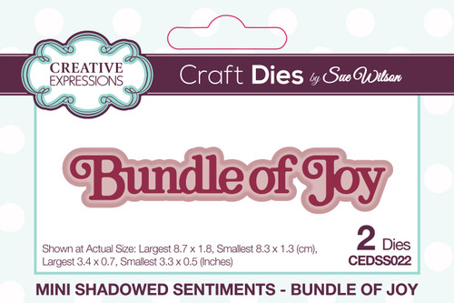 2 Pack Creative Expressions Craft Dies By Sue Wilson-Mini Shadowed Sentiments Bundle Of Joy CEDSS022 - 5055305979167