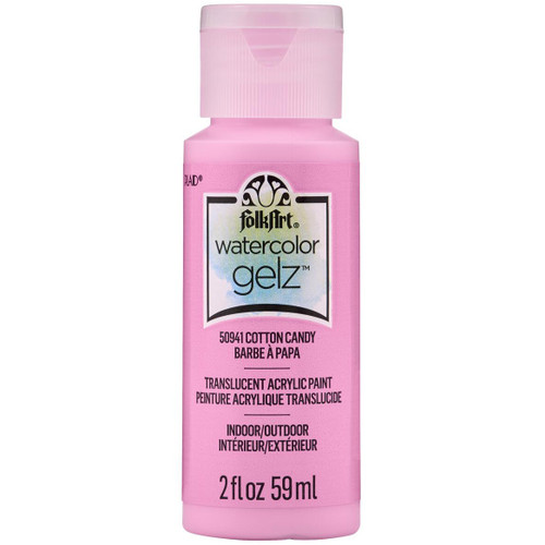 3 Pack FolkArt Watercolor Gelz Acrylic Paint 2oz-Cotton Candy WTRCLRGL-50941 - 028995509414