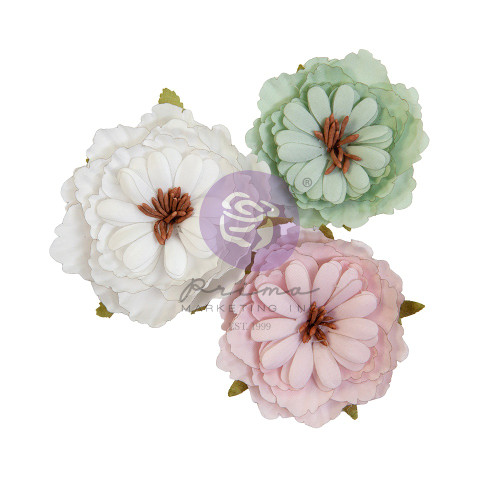 3 Pack Prima Marketing Paper Flowers 3/Pkg-With Amour/ Avec Amour AA664442