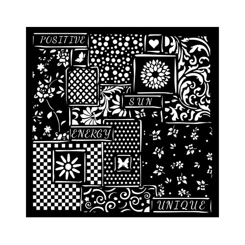 3 Pack - Stamperia Stencil 7"X7"-Sunflower Art Patchwork - KSTDQ84 - 5993110028314