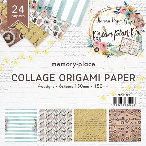 3 Pack Memory Place Collage Origami Paper 6"X6" 24/Pkg-Dream Plan Do MP-61209 - 4582248612093