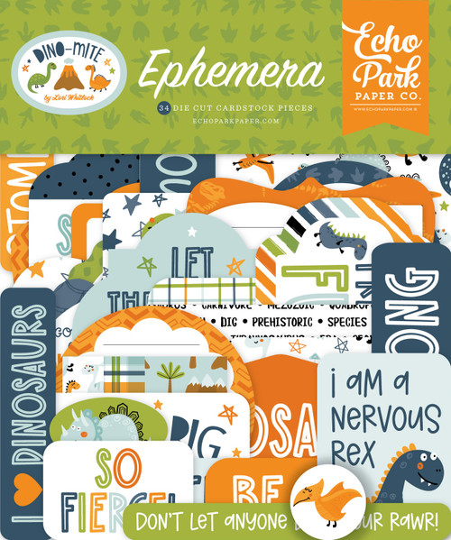 3 Pack Echo Park Cardstock Ephemera 33/Pkg-Icons, Dino-Mite DM321024 - 691835198811