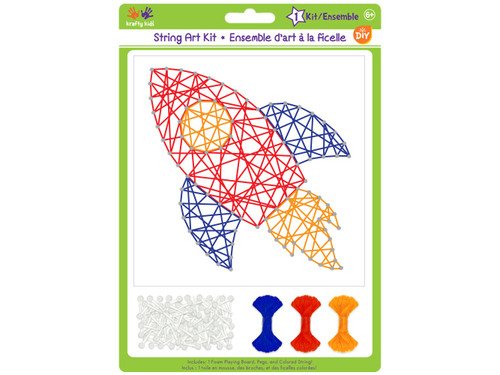 3 Pack - Krafty Kids String Art Kit-Rocket - CK134-C - 775749258202