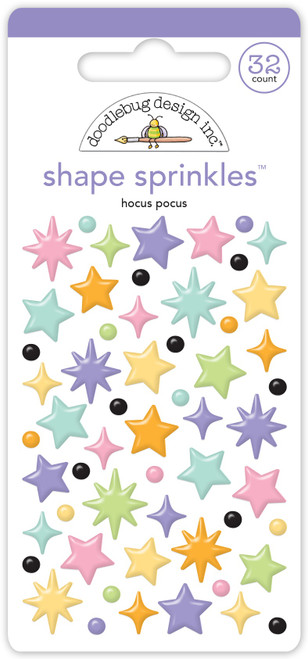 3 Pack Doodlebug Sprinkles Adhesive Enamel Shapes-Sweet & Spooky Hocus Pocus DB8233 - 842715082335