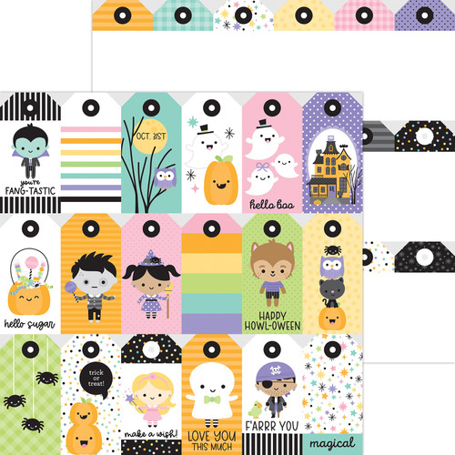 25 Pack Sweet & Spooky Double-Sided Cardstock 12"X12"-Hello Sugar DBSS12-8276 - 842715082762