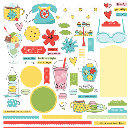 4 Pack - PhotoPlay Card Kit Stickers-Friendship - PFRC4031 - 709388340318