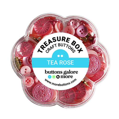 2 Pack Buttons Galore Treasure Box-Tea Rose TBX-103 - 840934071994