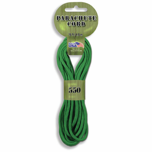 6 Pack Pepperell Braiding Parachute Cord 4mmx16'-Kelly Green PARA-1615 - 725879309541