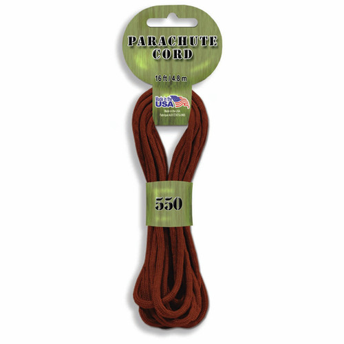 6 Pack - Pepperell Braiding Parachute Cord 4mmx16'-Rust - PARA-1657 - 725879311537