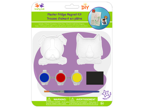 3 Pack Krafty Kids Plaster Fridge Magnet Kit-Pets CK203-D - 775749267860