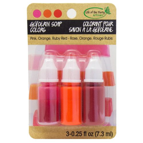 6 Pack Life Of The Party Glycerin Color 0.3oz-Pink, Orange, and Ruby Red GLY531-03 - 649979531032
