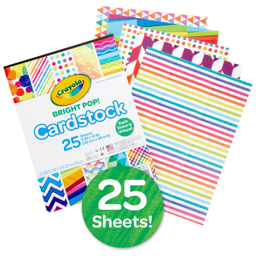 2 Pack - Crayola Cardstock 25/Pkg-Bright Pop - 990053