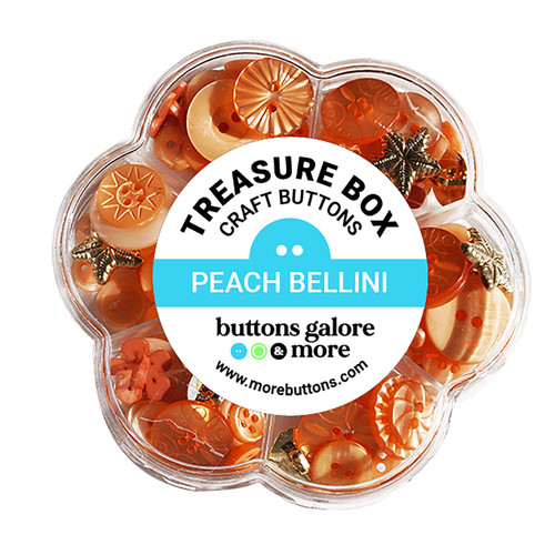 2 Pack - Buttons Galore Treasure Box-Peach Belinni - TBX-101 - 840934071970