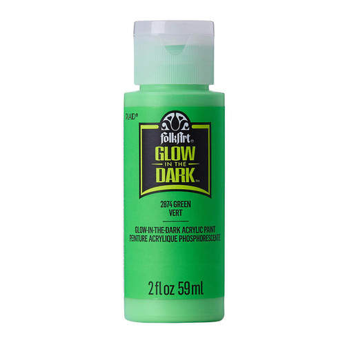 3 Pack - FolkArt Glow-in-the-Dark Acrylic Colors 2oz-Green - GLOW2OZ-2874 - 028995028748