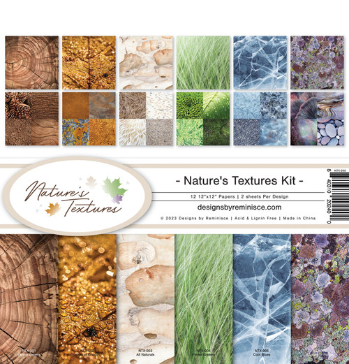 3 Pack Reminisce Collection Kit 12"X12"-Nature's Textures NTX200 - 840310202400