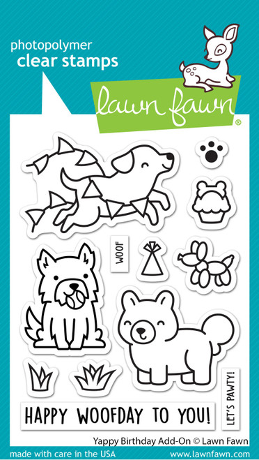 3 Pack Lawn Fawn Clear Stamps 3"X4"-Yappy Birthday Add-On 12/Pkg LF3160 - 789554579247