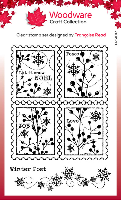 2 Pack Woodware Clear Stamps 4"X6"-Winter Postage FRS1017 - 5055305984222