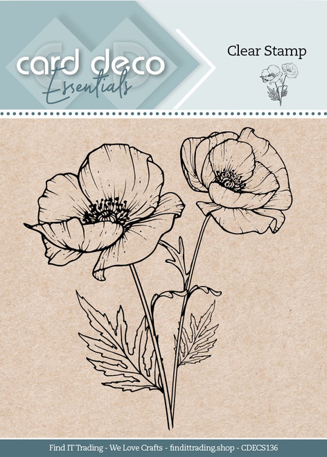 3 Pack Find It Trading Card Deco Essentials Clear Stamp-Poppy ECS136 - 8718715126756