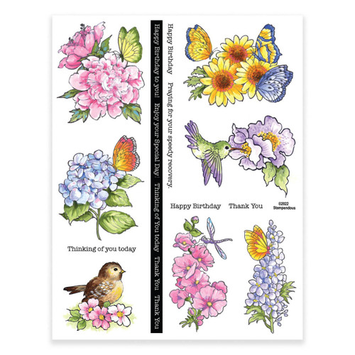 2 Pack Stampendous Quick Card Panels-Hope Of Spring QC003