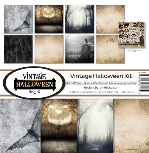 3 Pack Reminisce Collection Kit 12"X12"-Vintage Halloween VHA200 - 840310201779