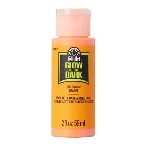 3 Pack - FolkArt Glow-in-the-Dark Acrylic Colors 2oz-Orange - GLOW2OZ-2872 - 028995028724