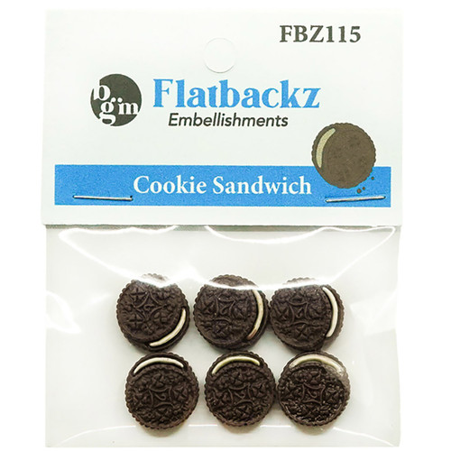 6 Pack - Buttons Galore Flatbackz Embellishments-Cookie Sandwich - FBZ-115 - 840934006972