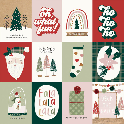 25 Pack Boho Christmas Double-Sided Cardstock 12"X12"-3"x4" Elements SBC12-20612