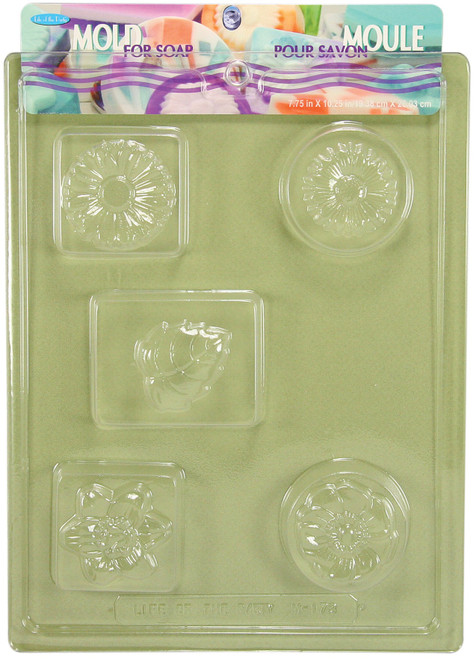 6 Pack Life Of The Party Soap Mold 7.75"X10.25"-5 Cavity Flowers 151-70 - 649979151704