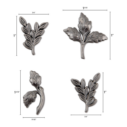 2 Pack Idea-Ology Metal Adornments 4/Pkg-Foliage TH94311