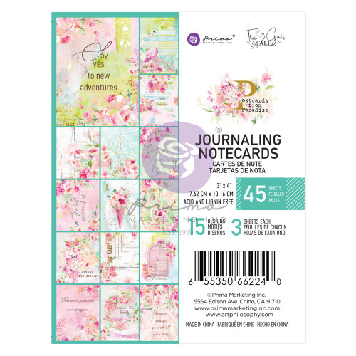 3 Pack Prima Marketing Journaling Cards 3"X4" 45/Pkg-Postcards From Paradise PC662240 - 655350662240